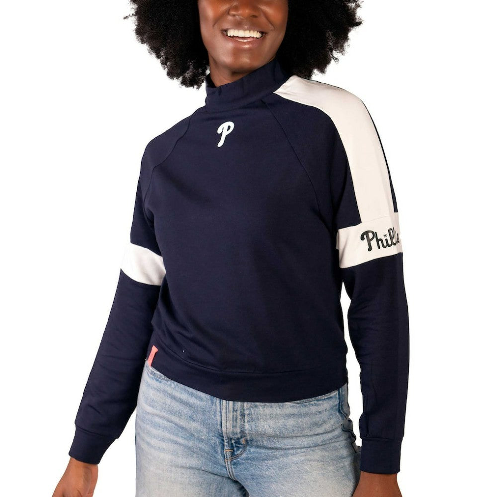 Philadelphia Phillies Lusso Women's Monica Pullover Sweatshirt - Navy Pullover