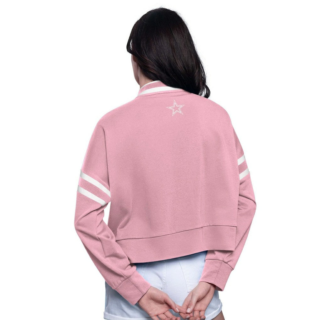 Dallas Cowboys Starter Women's Power Play Cropped Pullover Sweatshirt Pink