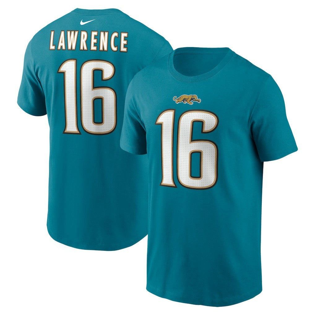 Trevor Lawrence Jacksonville Jaguars Throwback Name & Number T-Shirt Teal