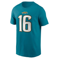 Trevor Lawrence Jacksonville Jaguars Throwback Name & Number T-Shirt Teal
