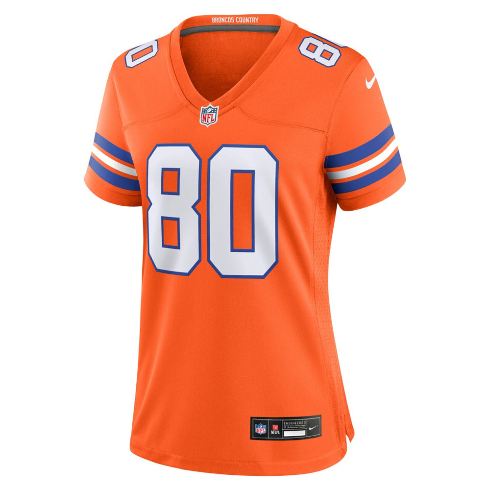Rod Smith Denver Broncos Women's Mile High Collection 1977 Throwback Retired Player Game Jersey Orange