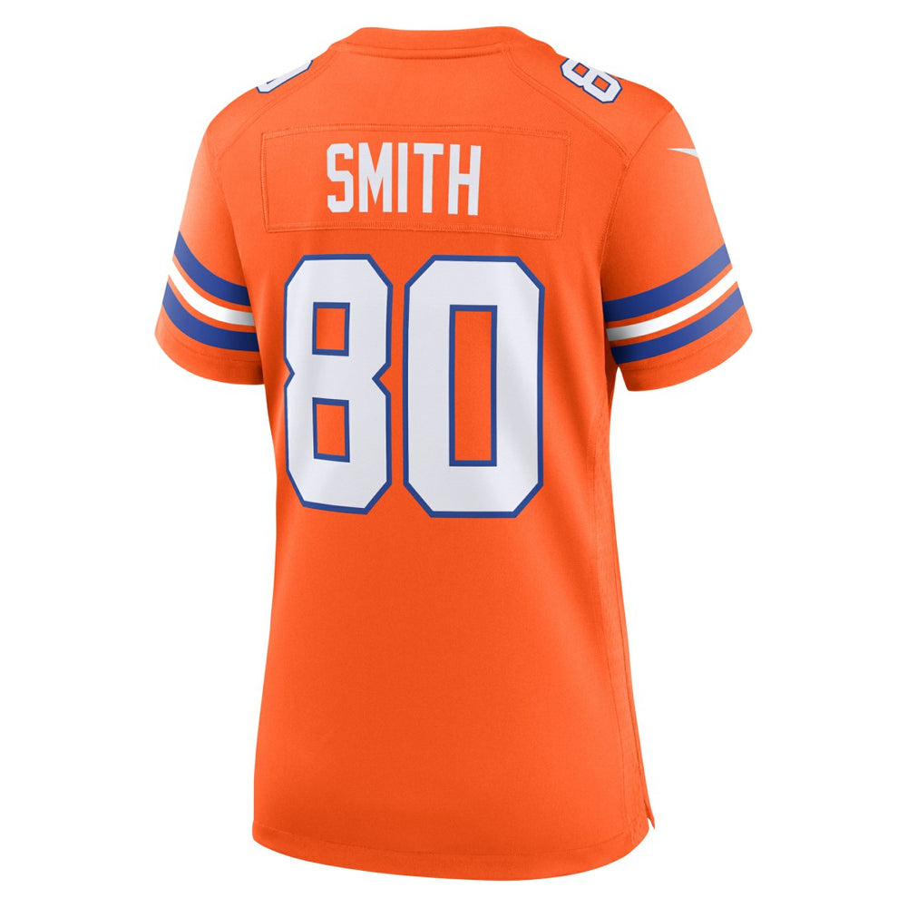 Rod Smith Denver Broncos Women's Mile High Collection 1977 Throwback Retired Player Game Jersey Orange