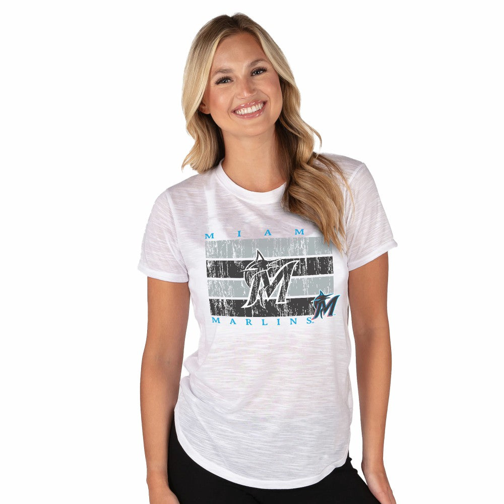 Miami Marlins Concepts Sport Women's Infuse Knit Top - White Tops
