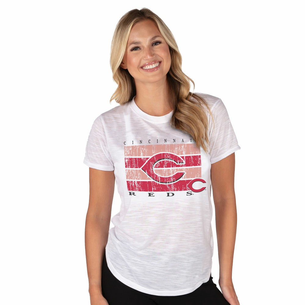 Cincinnati Reds Concepts Sport Women's Infuse Knit Top - White Tops