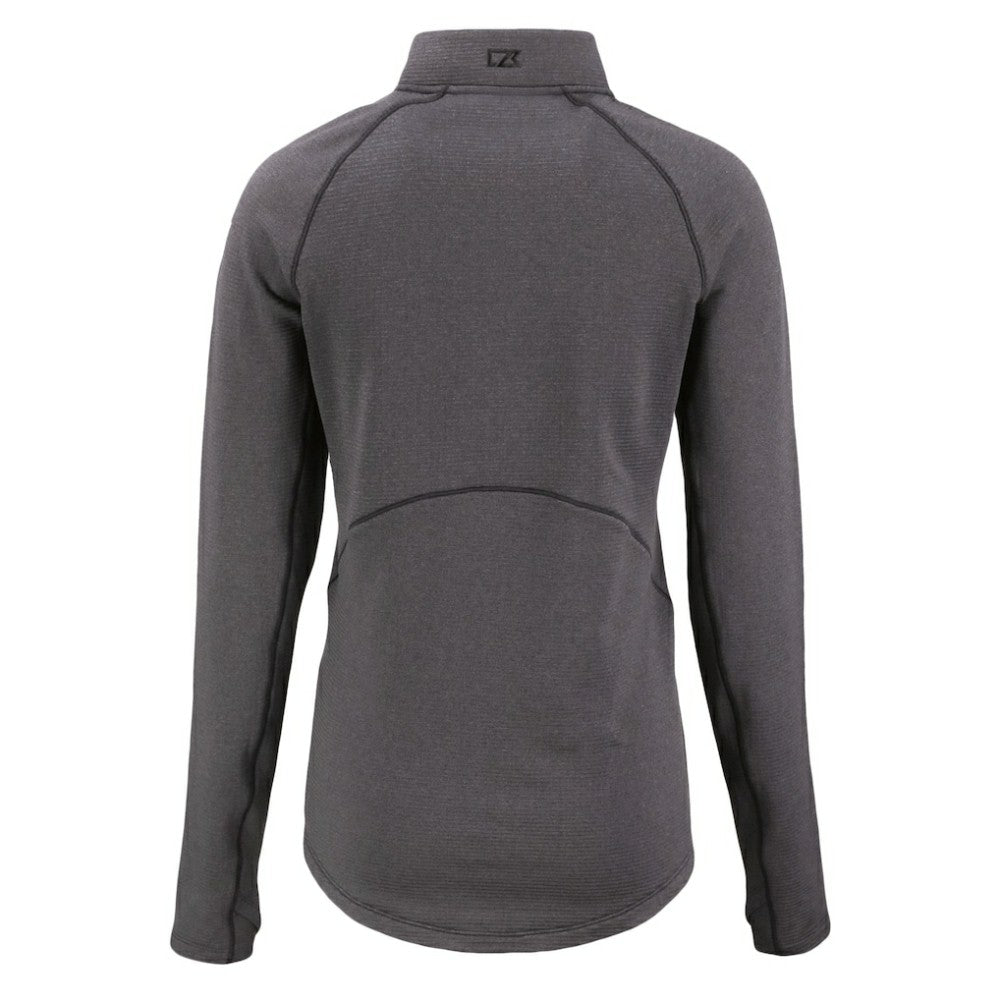 Baltimore Orioles Cutter & Buck Women's Peshastin Eco Fleece Recycled Raglan Half-Zip Top - Heather Black Tops
