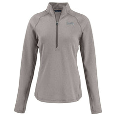 Atlanta Braves Cutter & Buck Women's Peshastin Eco Fleece Recycled Raglan Half-Zip Top - Heather Gray Tops