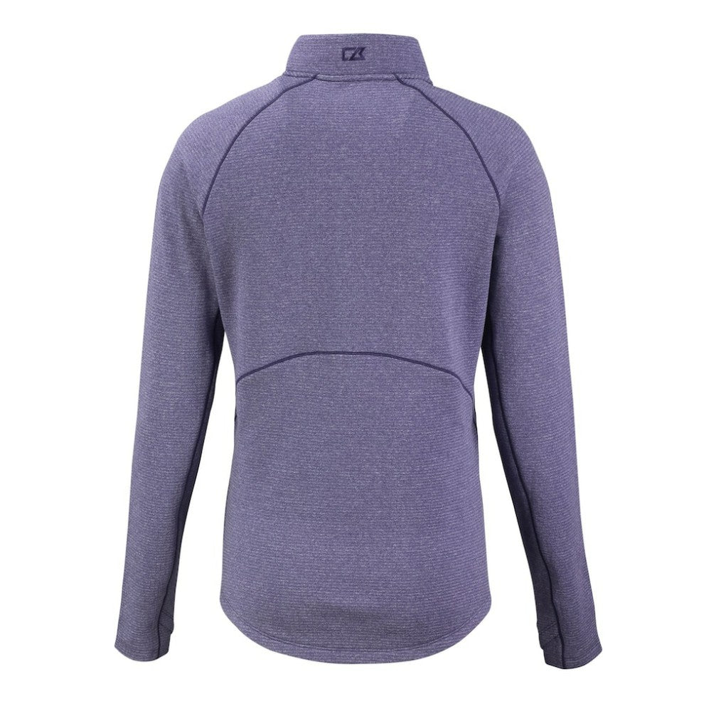 Colorado Rockies Cutter & Buck Women's Peshastin Eco Fleece Recycled Raglan Half-Zip Top - Heather Purple Tops