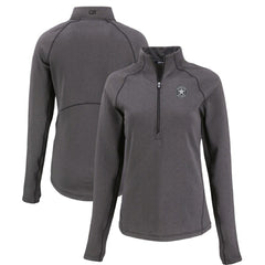 Houston Astros Cutter & Buck Women's Peshastin Eco Fleece Recycled Raglan Half-Zip Top - Heather Black Tops