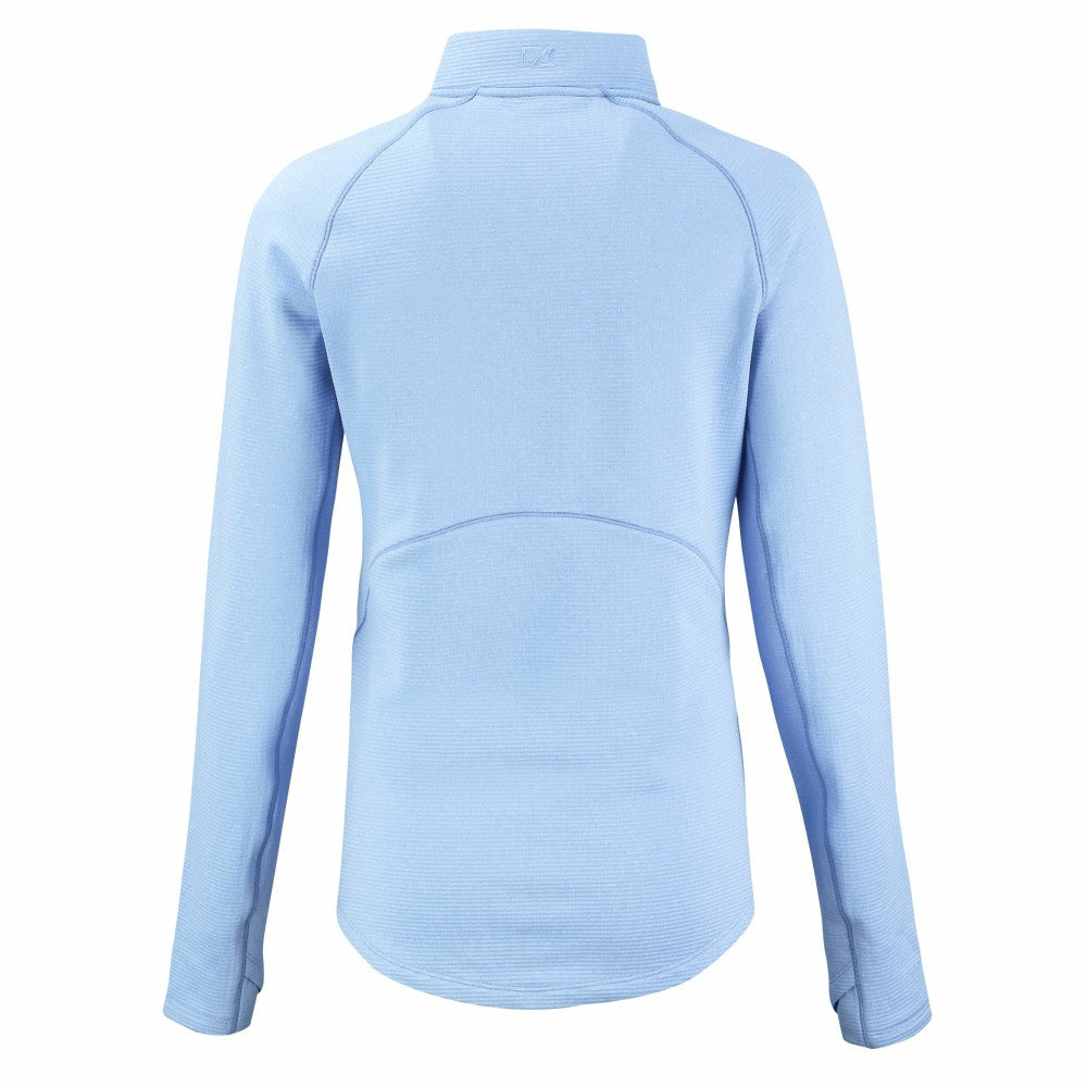 Kansas City Royals Cutter & Buck Women's Peshastin Eco Fleece Recycled Raglan Half-Zip Top - Heather Light Blue Tops