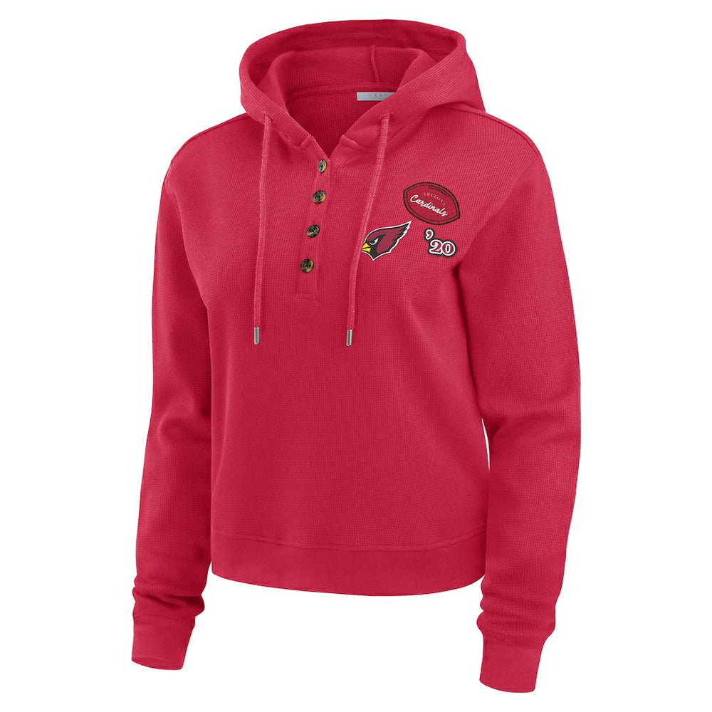 Arizona Cardinals WEAR by Erin Andrews Women's Plus Size Waffle Hoodie Pullover Top Cardinal