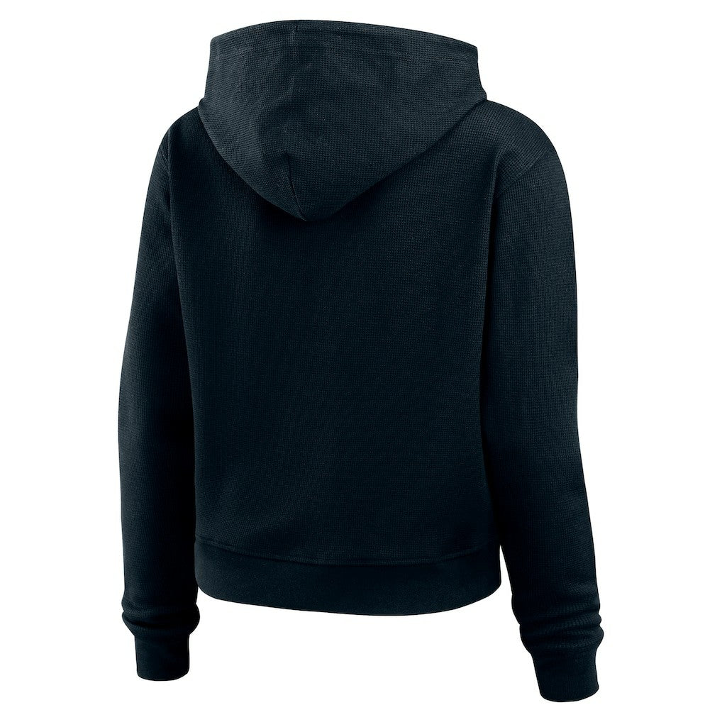 Carolina Panthers WEAR by Erin Andrews Women's Plus Size Waffle Hoodie Pullover Top Black