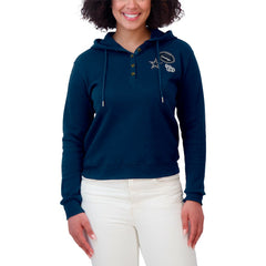 Dallas Cowboys WEAR by Erin Andrews Women's Plus Size Waffle Hoodie Pullover Top Navy