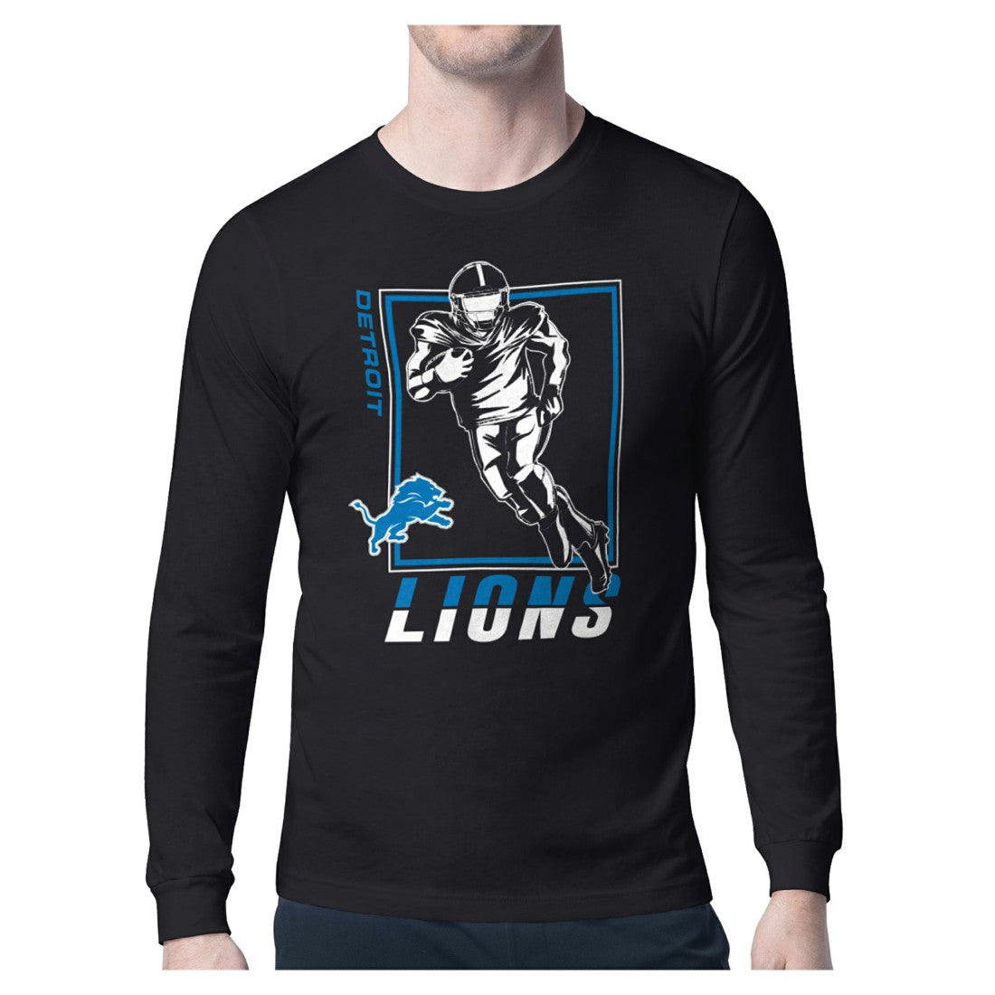 Detroit Lions Starter Player Grid Graphic Long Sleeve T-Shirt Black