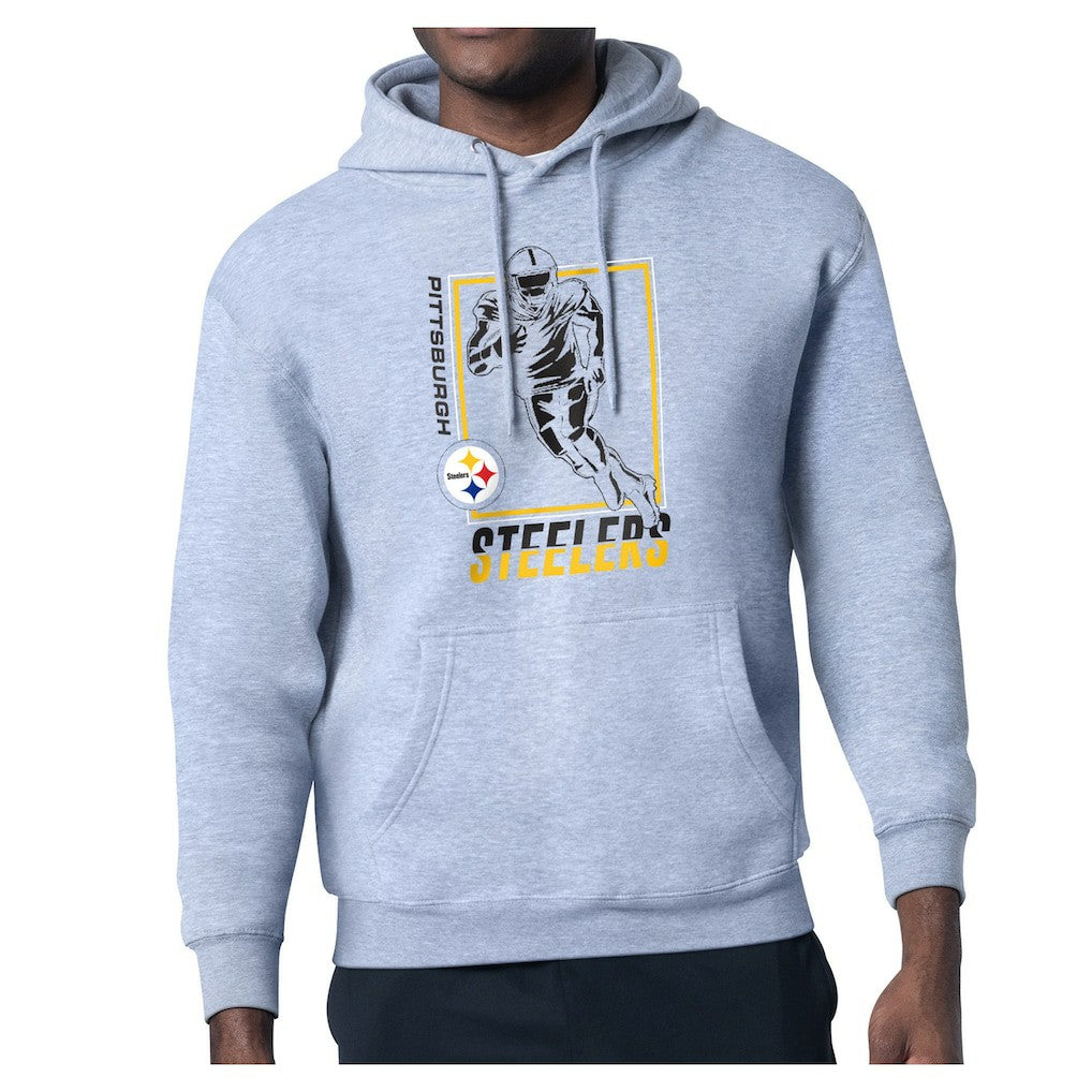 Pittsburgh Steelers Starter Player Grid Pullover Hoodie Heather Gray