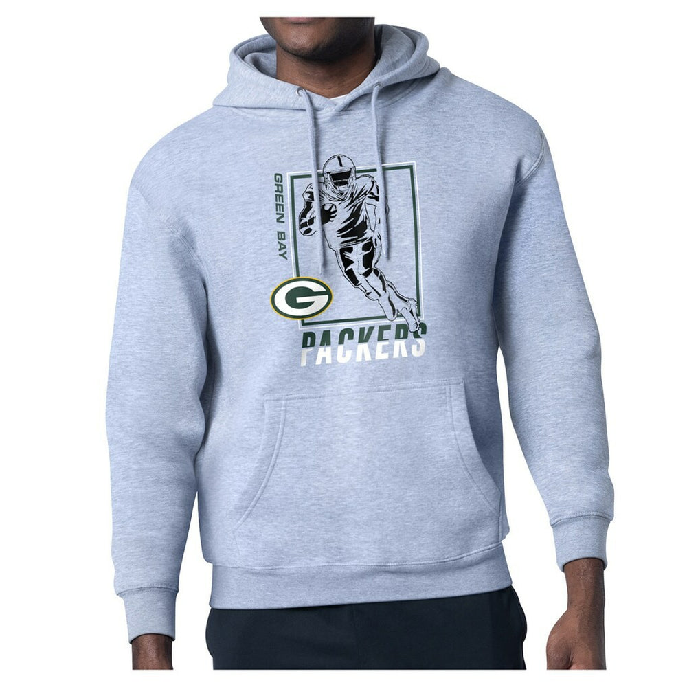 Green Bay Packers Starter Player Grid Pullover Hoodie Heather Gray