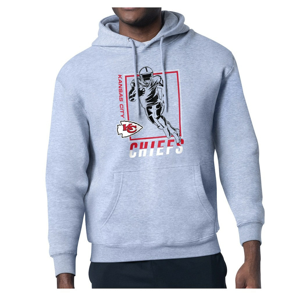 Kansas City Chiefs Starter Player Grid Pullover Hoodie Heather Gray