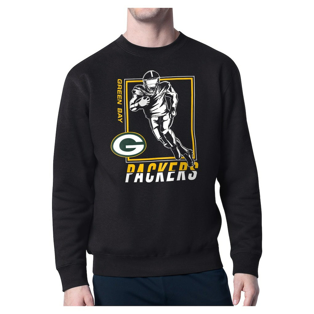 Green Bay Packers Starter Player Grid Pullover Sweatshirt Black