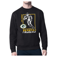 Green Bay Packers Starter Player Grid Pullover Sweatshirt Black