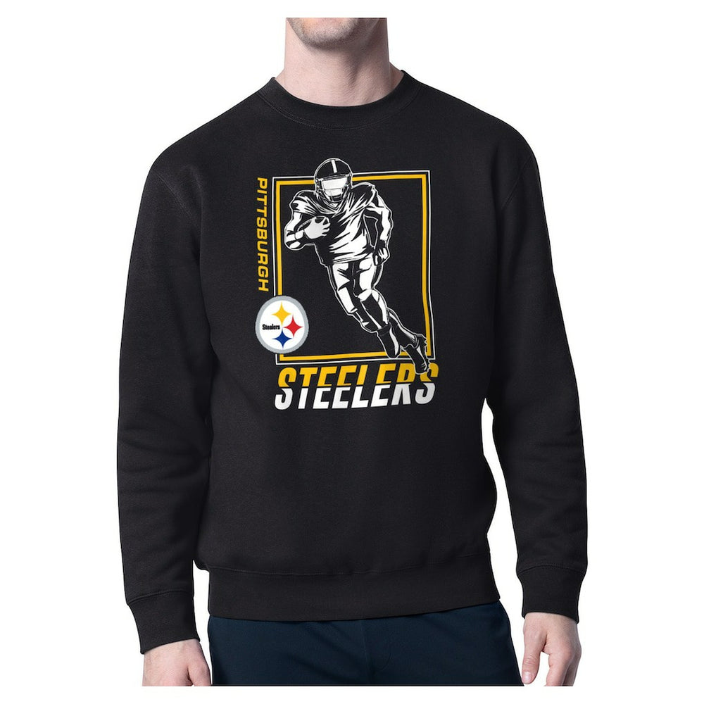 Pittsburgh Steelers Starter Player Grid Pullover Sweatshirt Black