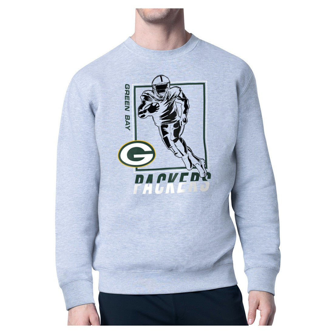 Green Bay Packers Starter Player Grid Pullover Sweatshirt Heather Gray