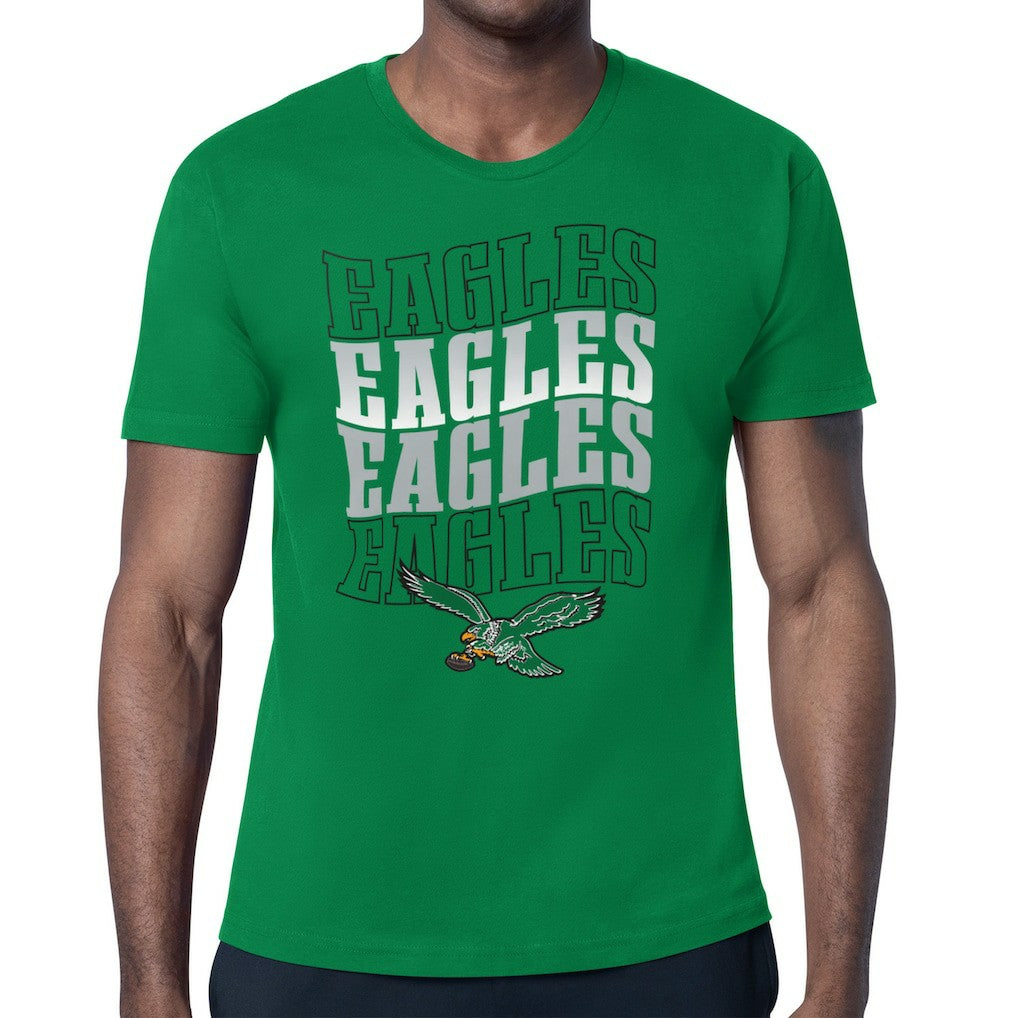 Philadelphia Eagles Starter Stacked Retro Logo T-Shirt Kelly Green