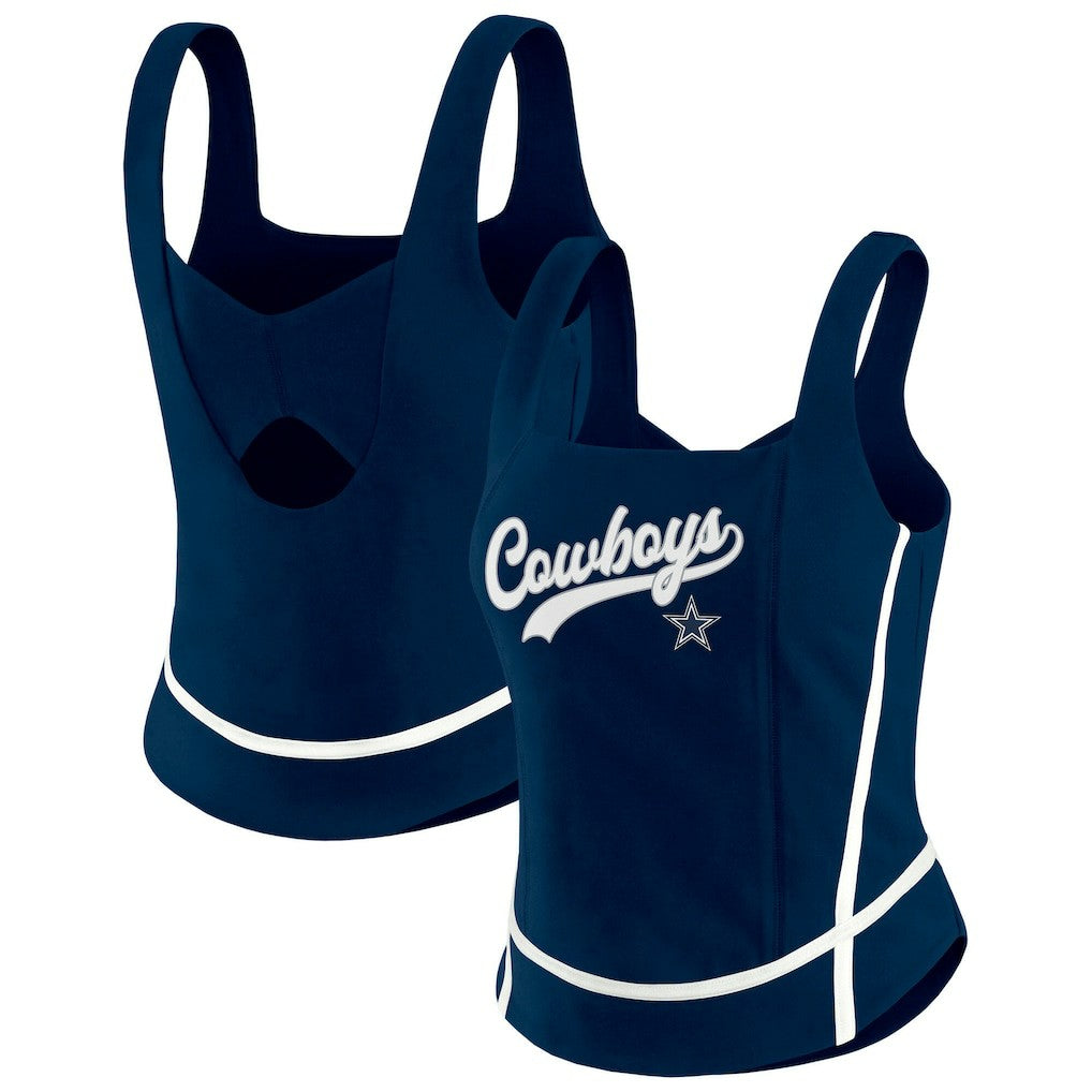 Dallas Cowboys WEAR by Erin Andrews Women's Square Neck Tank Top Navy
