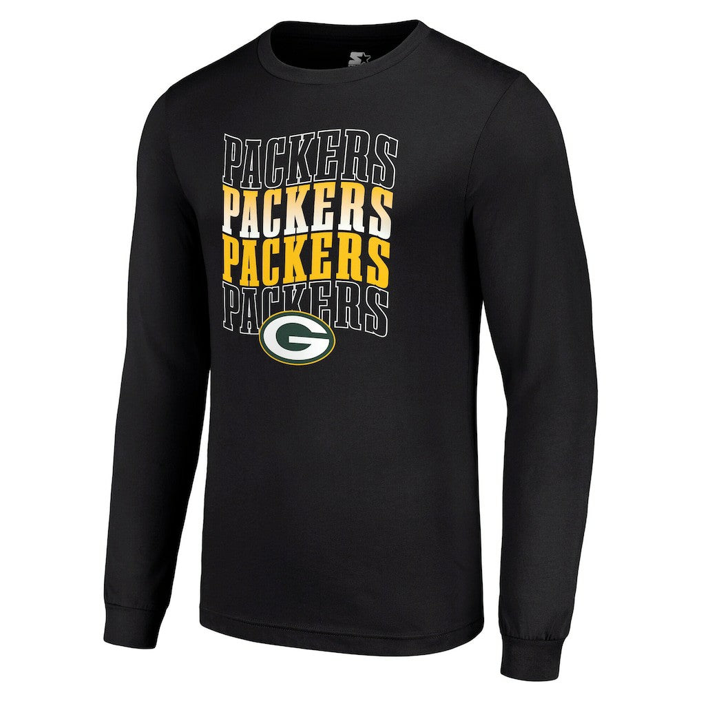 Green Bay Packers Starter Team Name Graphic Long Sleeve T-Shirt Black