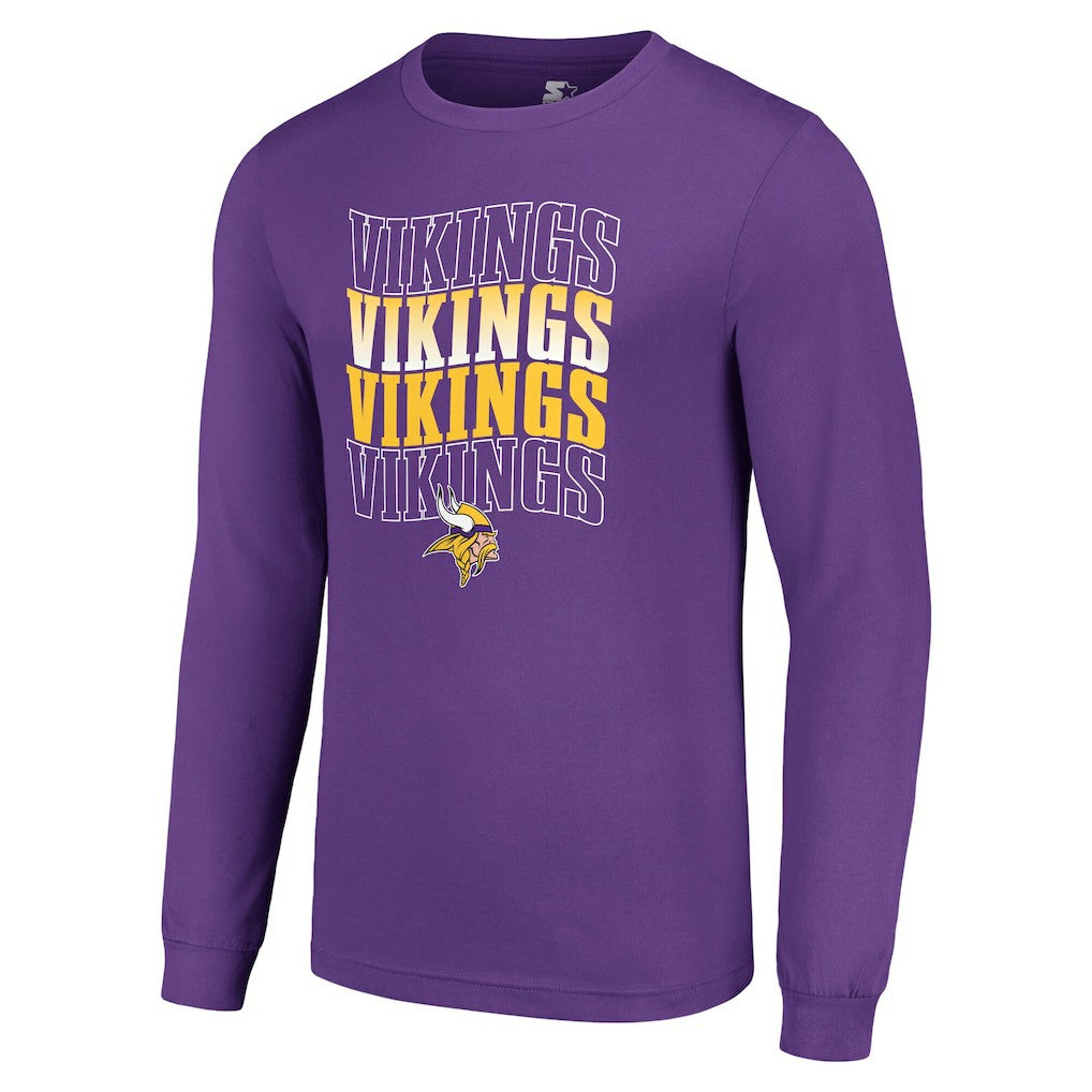 Minnesota Vikings Starter Team Name Graphic Long Sleeve T-Shirt Purple