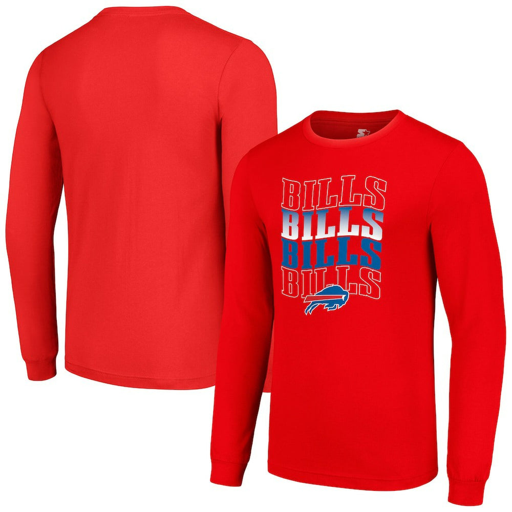 Buffalo Bills Starter Team Name Graphic Long Sleeve T-Shirt Red