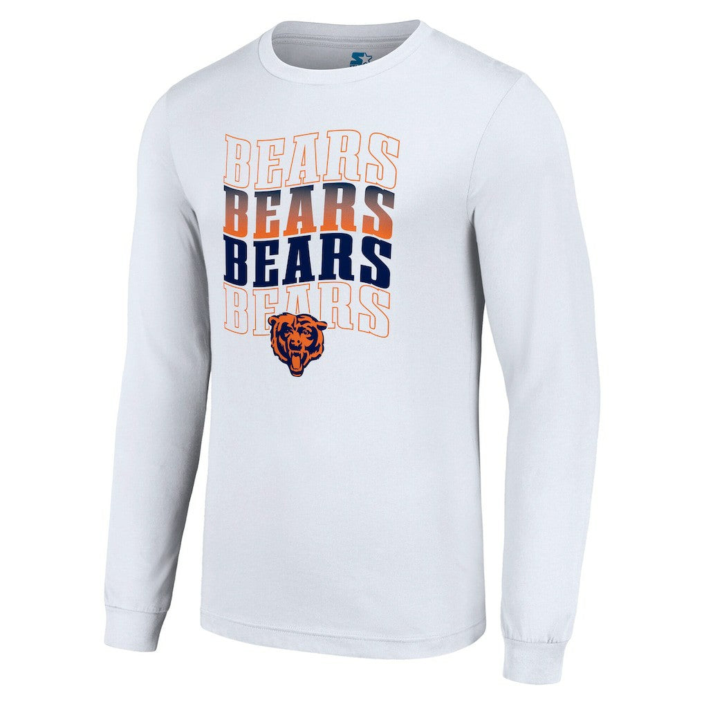 Chicago Bears Starter Team Name Graphic Long Sleeve T-Shirt White