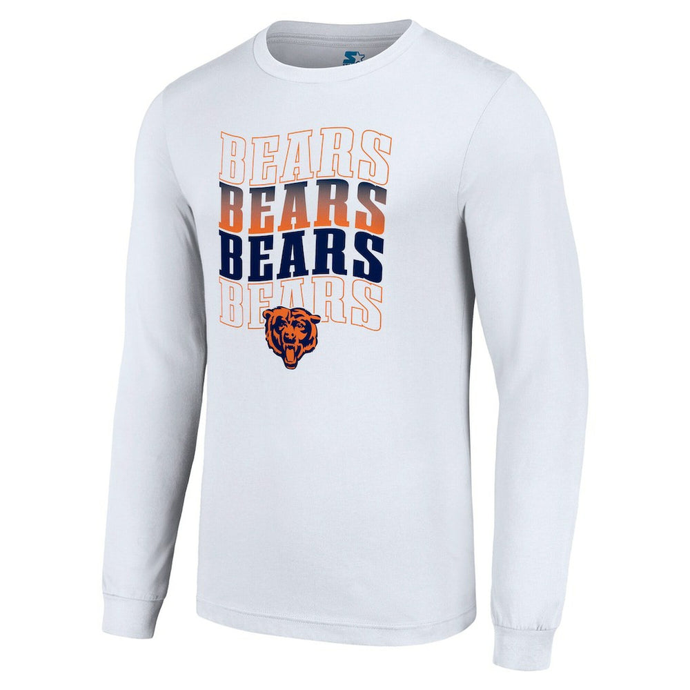 Chicago Bears Starter Team Name Graphic Long Sleeve T-Shirt White