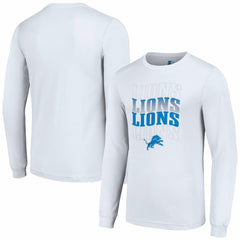 Detroit Lions Starter Team Name Graphic Long Sleeve T-Shirt White