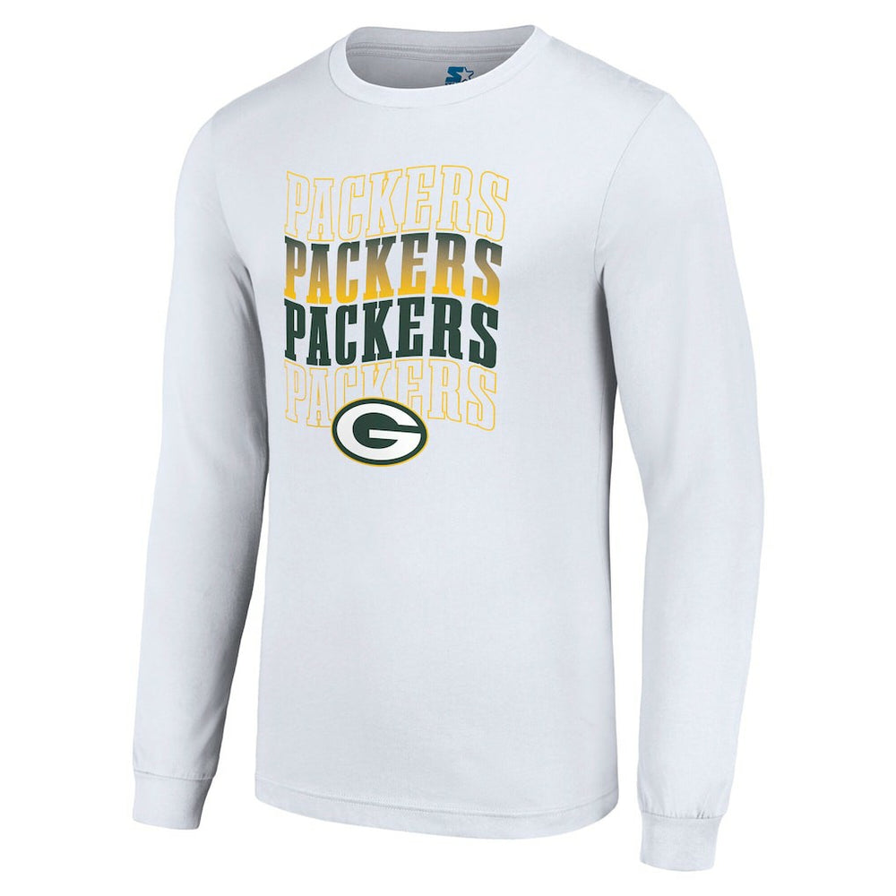 Green Bay Packers Starter Team Name Graphic Long Sleeve T-Shirt White