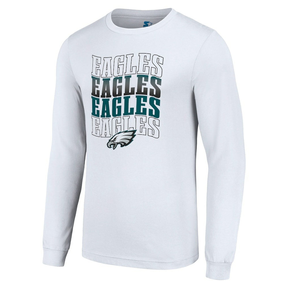 Philadelphia Eagles Starter Team Name Graphic Long Sleeve T-Shirt White
