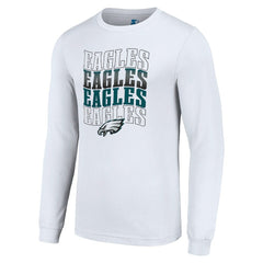 Philadelphia Eagles Starter Team Name Graphic Long Sleeve T-Shirt White
