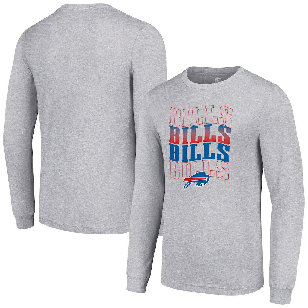 Buffalo Bills Starter Team Name Graphic Long Sleeve T-Shirt Heather Gray