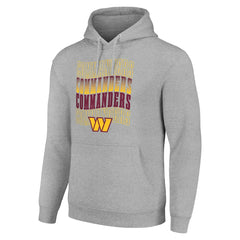 Washington Commanders Starter Four Team Name Logo Fleece Pullover Hoodie Heather Gray