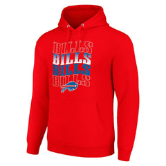 Buffalo Bills Starter Four Team Name Logo Fleece Pullover Hoodie Red