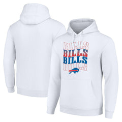 Buffalo Bills Starter Four Team Name Logo Fleece Pullover Hoodie White