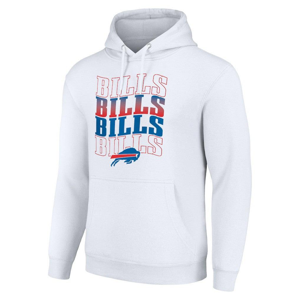 Buffalo Bills Starter Four Team Name Logo Fleece Pullover Hoodie White