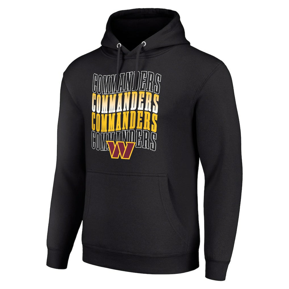 Washington Commanders Starter Four Team Name Logo Fleece Pullover Hoodie Black