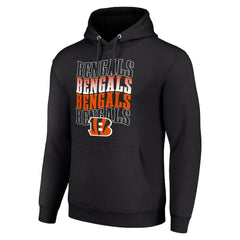 Cincinnati Bengals Starter Four Team Name Logo Fleece Pullover Hoodie Black