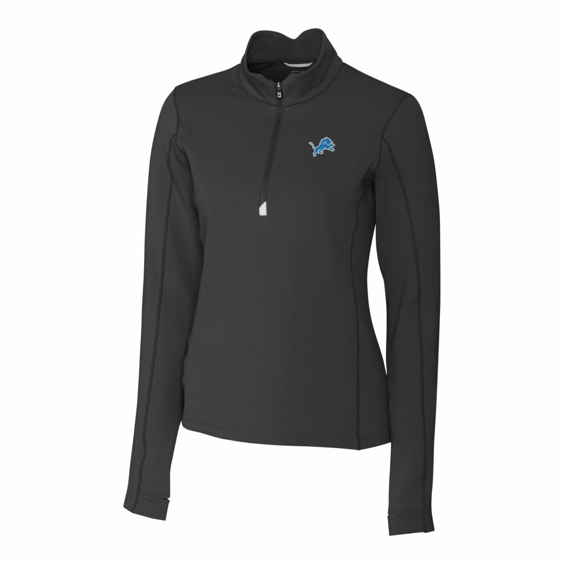 Detroit Lions Cutter & Buck Women's Traverse Stretch Quarter-Zip Pullover Top Black