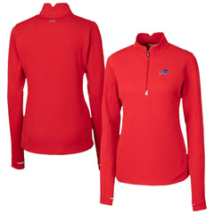 Buffalo Bills Cutter & Buck Women's Traverse Stretch Quarter-Zip Pullover Top Red