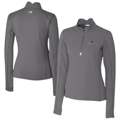 Buffalo Bills Cutter & Buck Women's Traverse Stretch Quarter-Zip Pullover Top Gray