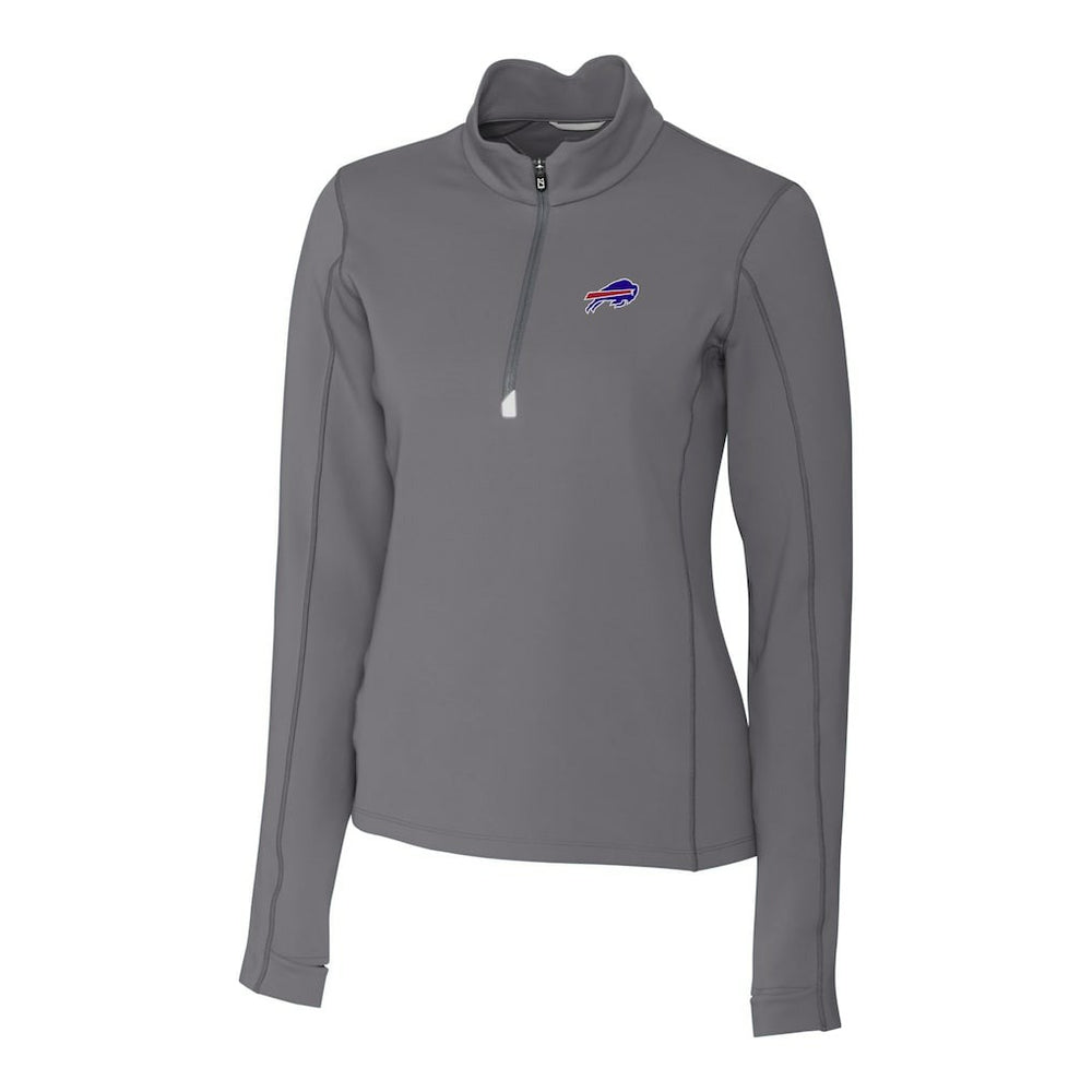 Buffalo Bills Cutter & Buck Women's Traverse Stretch Quarter-Zip Pullover Top Gray
