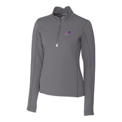 Buffalo Bills Cutter & Buck Women's Traverse Stretch Quarter-Zip Pullover Top Gray