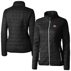 San Francisco 49ers Cutter & Buck Women's Rainier PrimaLoft Eco Insulated Full-Zip Puffer Jacket Black