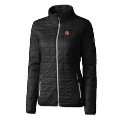 Cincinnati Bengals Cutter & Buck Women's Rainier PrimaLoft Eco Insulated Full-Zip Puffer Jacket Black