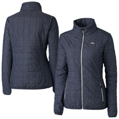 Denver Broncos Cutter & Buck Women's Rainier PrimaLoft Eco Insulated Full-Zip Puffer Jacket Navy